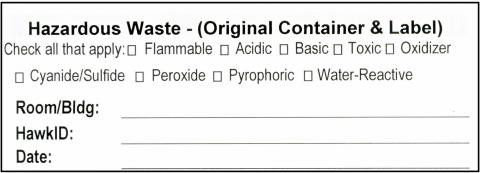 Chemical Waste Labeling Procedure | Environmental Health and Safety