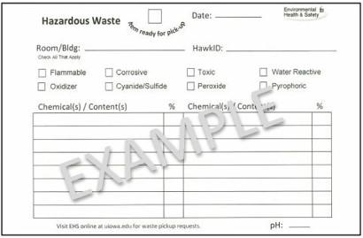 Example large hazardous waste label