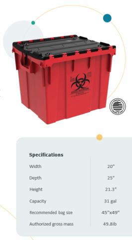 Picture of new biohazard bin