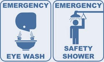 Emergency Eye wash and Shower labels