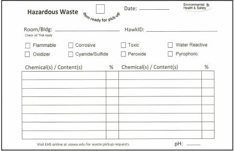 Large Hazardous Waste Label