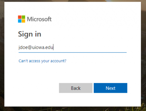 SharePoint hawkid sign in modal graphic