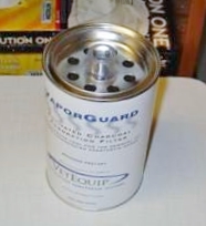 VaporGuard gas scavenging canister with exhaust ports on the top. VaporGuard gas scavenging canister with exhaust ports on the top.